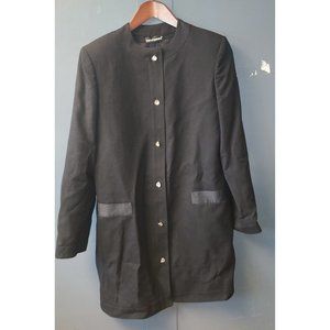 Harve Benard Wool Coat Women's Size 8 Black 100% Wool Long